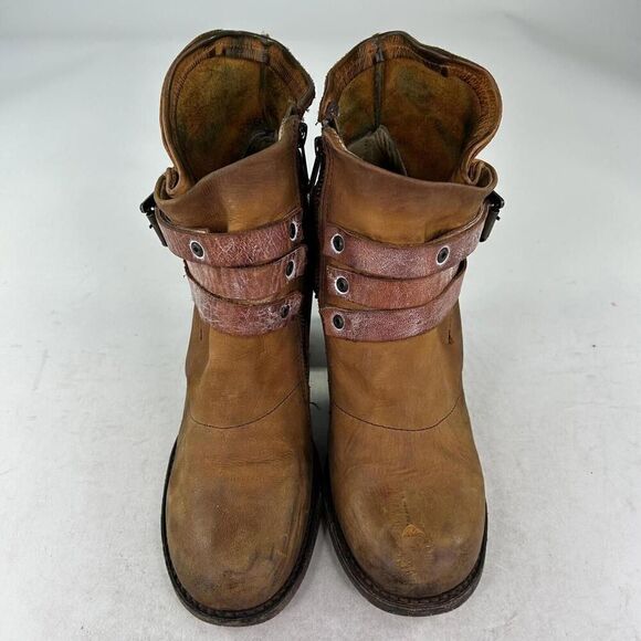 FREEBIRD by Steven Blaze Zip Harness Boot US 9 Buckle Belted Western Ankle Boot - Picture 4 of 10